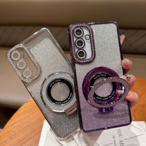 Luxury Magnetic Stand Shockproof Case For Samsung Galaxy A36 A56 A55 A35 A54 A34 A26 A25 A16 A15 A06 5G Glitter Diamond Cover
