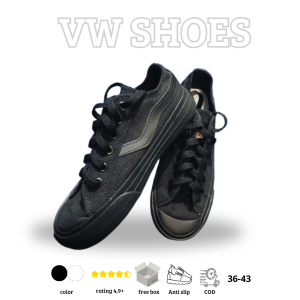 PROMO Sepatu Ventela Public Low All Black Natural - Sepatu Casual -Sepatu sekolah