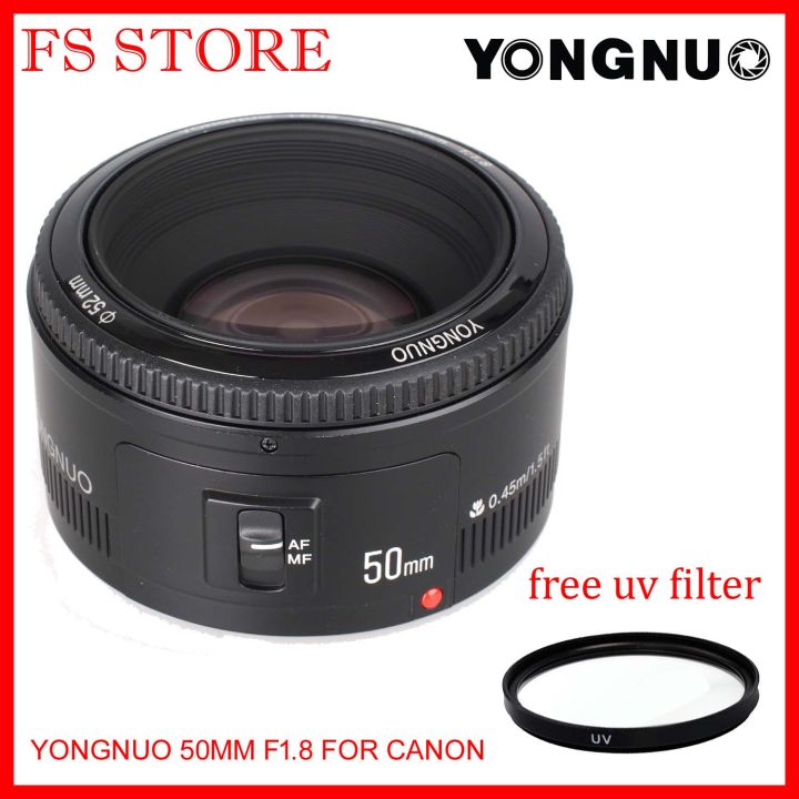 YONGNUO 50mm Lens For Canon Mount FREE QUALITY HD FILTER