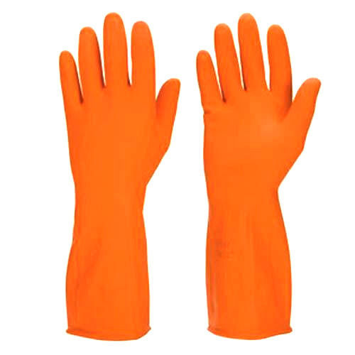 ถุงมือล้างจาน LATEX GLOVES สีส้ม Eco-Friendly
