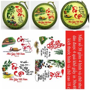 Tem dán mừng Lễ Nhà Giáo Việt Nam 20/11 trang trí Dưa Phôi in 3D Mừng Lễ Nhà Giáo khổ A3 gồm 4 hình cao 18cm