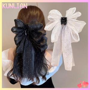 [KUNLIAN] Fashion Large Bow Hair Claw Clip Super Fairy Temperament Headdress Women Hair Clip Sweet Hair Accessories