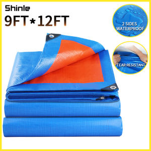 Tarps TOLDA TARPAULIN TRAPAL with Eyelets 9FTx12FT TRUCK Blue Orange CANVAS Sun and Rain protection