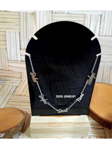 Kalung Nama - Zedd Jewelry: Warna Silver dan Emas Tahan Lama Anti Karat - Cantik Berkualitas Cocok Untuk Kado Hadiah - 5 Name Series Necklace: Titanium 18K Gold Plated - COD Bayar Di Tempat