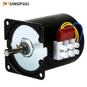 Hanson8 220V AC 14W Micro Gear Motor 60KTYZ Low Speed Permanent Magnet Synchronous Motor 2.5r/1r min Geared Reducer Motor M1Y4T