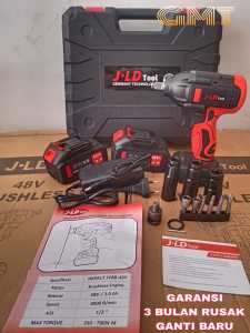 [BISA COD] Pembuka Baut Impact Wrench JLD 48Volt Cordless Impact Wrench JLD Tools 48V 2 Baterai Fullset Produk Original