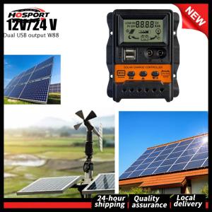 Smart Solar Charge Controller 12V 24V with LCD Display and Dual USB for Portable Solar Systems