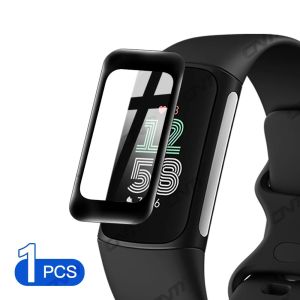 3Pcs 9D HD Curved Black Edge Tempered Glass Film For Fitbit Charge Inspire Luxe Sense Versa HR 2 3 4 5 6 Anti-Fingerprints Anti Scratch Watch Screen Protector
