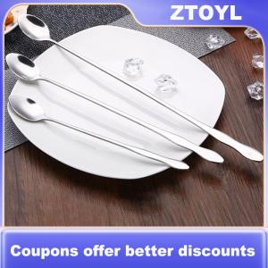【ZTOYL】 1pc creative stainless steel long handle coffee spoon stirring ice spoon