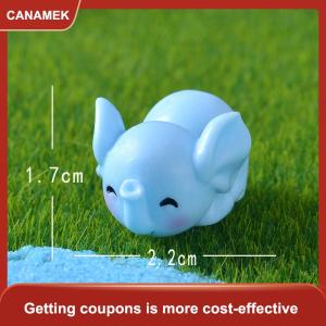 【CANAMEK】 Phim hoạt hình dễ thương màu xanh voi vi cảnh quan Máy tính để bàn trang trí đồ trang trí mini voi tự làm Tiện Ích Nhà bức tượng nhỏ