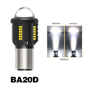 H4 8000Lm ไฟหน้ารถมอเตอร์ไซค์แบบ LED H6 BA20D P15D หลอดไฟรถจักรยานยนต์อุปกรณ์เสริมสกูตเตอร์ไฟหน้าด้วยเลนส์สีขาวสีเหลือง