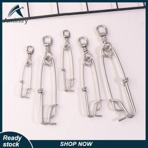 Aminiry[Love sports] คลิปหนีบปลาทูน่าห่วงสแตนเลส1ชิ้นพร้อมข้อต่อห่วงหมุนสำหรับอุปกรณ์ตกปลาสายยาว