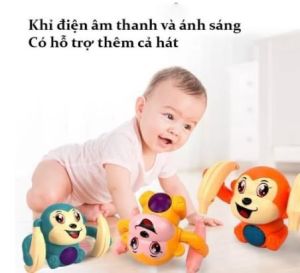 Đồ chơi khỉ nhào lộn giải trí cho trẻ sơ sinh và trẻ nhỏ phiên bản cao cấp có cảm biến âm thanh món quà thật ý nghĩa