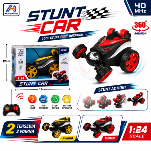 MAINAN ANAK MOBIL MOBILAN STUNT CAR PUTAR RC LAMPU 1:24 360 SERU