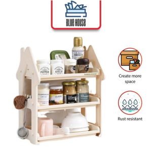 Rak Dapur 3 Susun Rak Kamar Mandi ATK Bentuk Rumah Portable Serbaguna