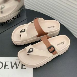 MYJUMP  Stately Ins Fashion Trendsetting Thick-Sole Flip Flops For Women (+1 size)#WT121