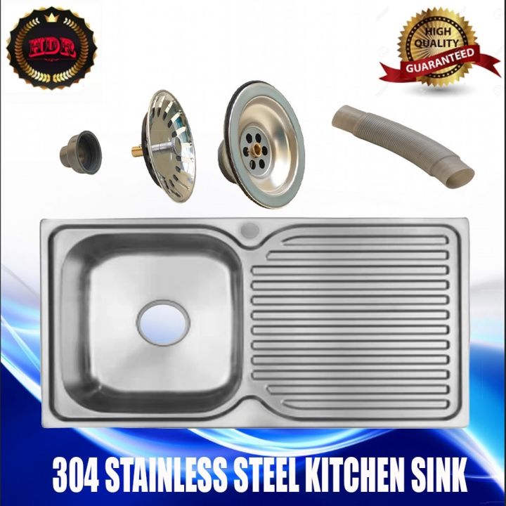 SUS304 STAINLESS STEEL KITCHEN SINK (LABABO / FAUCET) (free drainer ...