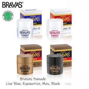 BRAVAS Pomade Brilliantine Minyak Rambut Line Blue Executive / Mas / Black 80g Brasov (BPOM)