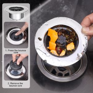 3 -in-1 Kitchen Sink Stopper Strainer Pop Up Sink Stopper Anti-Clogging Sink Strainers for Kitchen Sink Strainer Leakage Waste Drainer Sink Drain Filter Floor Drains Plug Kitchen