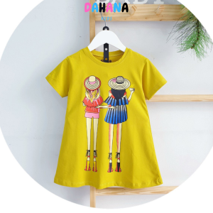 Đầm bé gái tay ngắn Couple Girl  100%Cotton (2-12 Tuổi) - DAHANAKids TA05-TA06