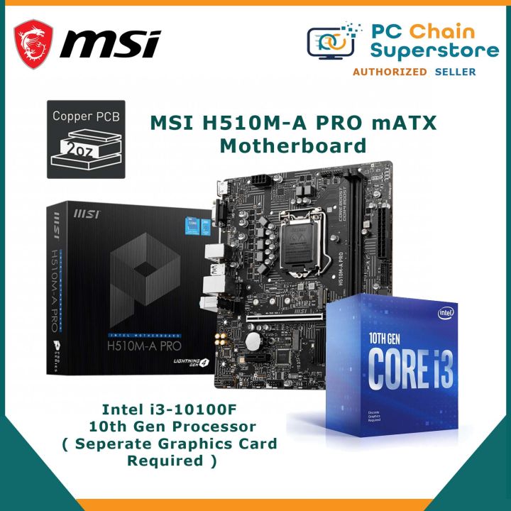 Msi Core I3 10100 Motherboard Cpu Cooler Best Motherboard For