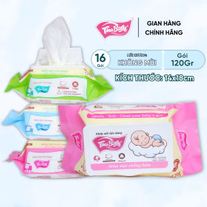 Gói Khăn Ướt Em Bé Không Mùi TINA BABY 120Gram An Toàn Cho Da Nhạy Cảm