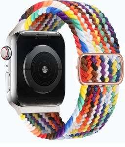 Braided Solo Loop for Apple Watch Strap 49mm 45mm 41mm 44mm 40mm 42mm 38mm Women Men iWatch Nylon Elastic Strap for Apple Watch Ultra Series 12 11 10 9 8 Series 7 6 5 4 3 Series SE SE2