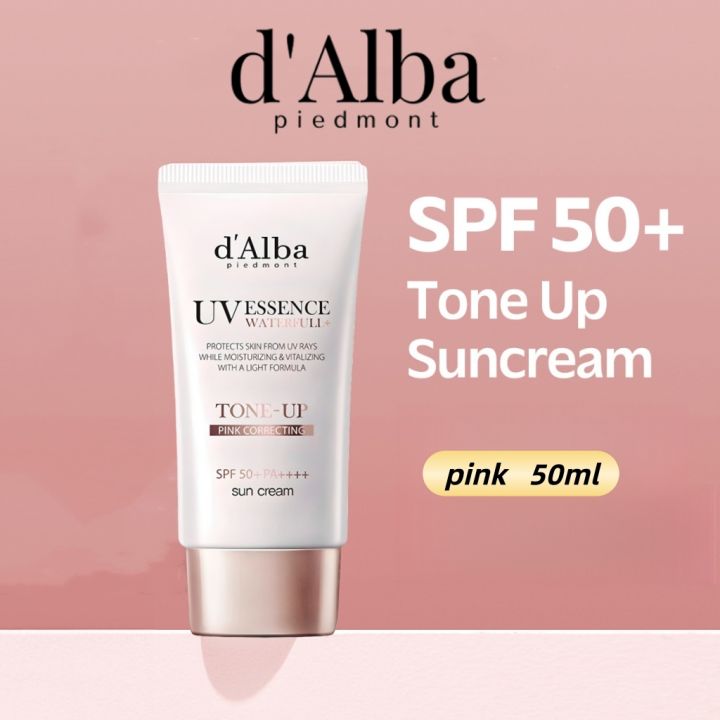 d'Alba Waterfull Tone-up Pink Sunscreen 50ml, Vegan, SPF 50+ PA ...