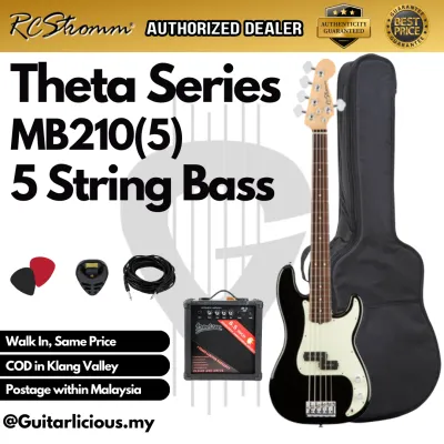 THETA-5 Series 5 String Bass Guitar (RCStromm/ Gamma / MB205) Electric Bass Guitar Package Comes with cable bass guitar set beginner bass guitar package with 15watt Bass amplifier speaker 5 tali bass gitar