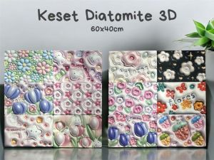Keset Printing 3D Diatomite - Lap Kaki serap air Motif 3D