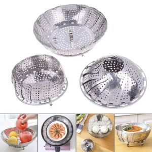 SHENAR Kukusan Stainless Flexible Steamer Fleksibel Stainless Steel Steamer Lipat Multifungsi