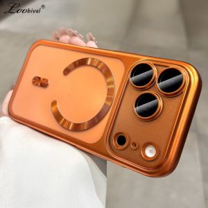 for Magsafe Matte Hard PC Case for iPhone 17 Pro Max Air 17Pro ProMax Magnetic Camera Film Protector Frosted Shockproof Cover