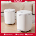 Ecoco Foot Pedal Press Type Trash Can with Cover Silent Closing Garbage Bin 7L 11L for Kitchen Bathroom. 