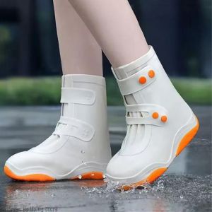 STVML 1 Pair Anti Slip Rain Boot Covers Thickened Anti-fouling Rain Shoe Cover Portable Wear-resistant Waterproof Shoe Covers for Rainy Days