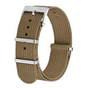 BISONSTRAP Mens Watch Strap 18mm 20mm 22mm One Pieces Nylon Strap Adjustable and Replacement Watch accessories Silver Buckle2026