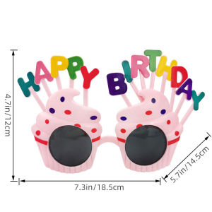 DENOSWIM Hot Tiktok!แว่นตาวันเกิดตลก Happy Birthday แว่นตากันแดด Party ตกแต่งเค้ก Selfie Props Party ฉลอง Prop อุปกรณ์เสริม