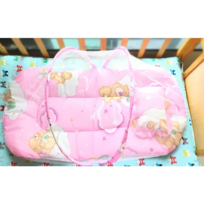 Tilam Baby Lengkap Dengan Kelambu Nyamuk Baby Travel Mattress Baby Travel Bed Baby Mosquito Net Tilam Bayi Berkelambu Baby Mosquito Net Foldable Portable Baby Travel Bed Crib Tent with Cushion Pillow for Park Beach Rooms