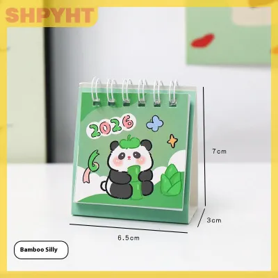SHPYHT 2026 mini đơn giản dễ thương mô hình hoạt hình bàn Nhỏ Lịch Bỏ Túi lịch cầm tay kế hoạch trang trí máy tính để bàn