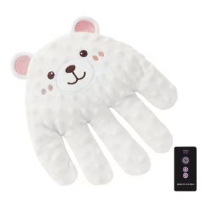 Newborn Sleep Pillow Electric Soothing Palm Hand Pad Baby Patting Toy Startle Prevention Comfort Red Bean