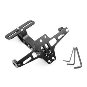 VALUEPULSE Universal Motorcycle License Number Plate Adjustable CNC License Plate Bracket  Aluminium Alloy LED Light Holder Motorcycle Modification