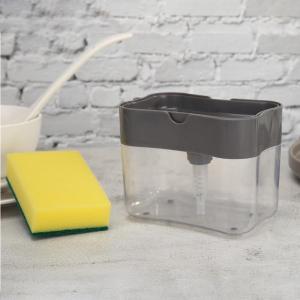 2 In 1 Sponge Box With Double Layer Soap Dispenser Kitchen Plastic Sponge Holder Case Boite