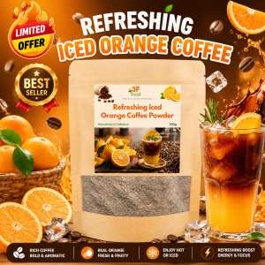 BUY1 GET1 Refreshing Iced Orange Coffee Powder 500g | Instant Orange Coffee Drink Mix