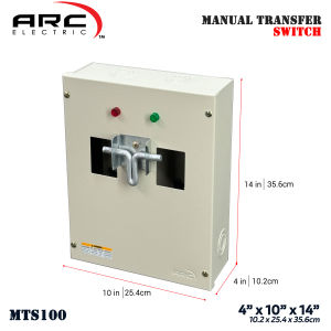 ARC Manual Transfer Switch Circuit Breaker Enclosure 4x10x14-Inches [BOLT-ON ONLY] 18 Gauge (Breaker Not Included) MTS100