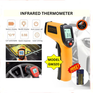 Single Laser Digital Infrared Thermometer Industrial LCD Display Backlight High Accuracy Temperature Detector GM320