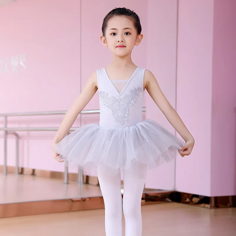 New Ballet Dress for Kids V-Neck Sleeveless Fluffy Layers Tutu