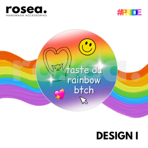 ROSEA PRIDE MONTH BUTTON PINS 32MM MEMES RAINBOW LGBTQ +