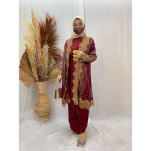 C0D-SATU SET DRESS WANITA PESTA KONDANGAN BUTIK 11711 BAHAN VALENTINO LACE VISCOSE