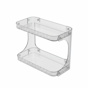 EYESONU Double Layer Bathroom Organizer Large Capacity Transparent Kitchen Storage Box Durable Display Stand  Storage Shelf Bathroom