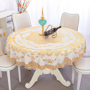 New Round Tablecloth American Style 2-10seater Table Cover Waterproof Oil Resistant Anti-stain Thick PVC Table Mantle For Home Dining Table Decoration