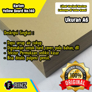 (ISI 10) Kertas Karton Kuning Bot No. 140 Uk. A6 / Carton Yellow Board / Hard Bord Cover Packing High Quality No 140